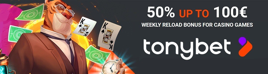 TonyBet Casino Get 50 Free Spins and A 50% Match Bonus