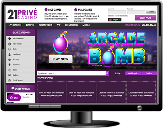 21Prive Casino Website