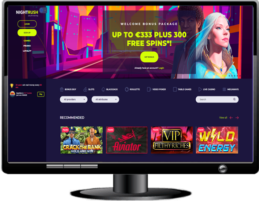 NightRush Casino Website