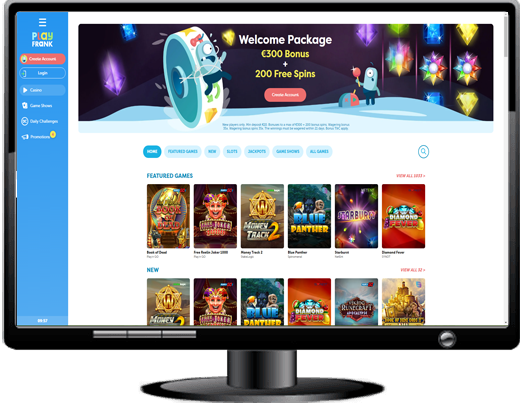 PlayFrank Casino Website