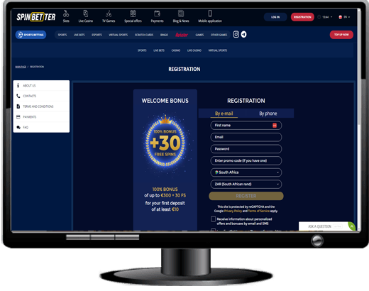 SpinBetter Casino Website